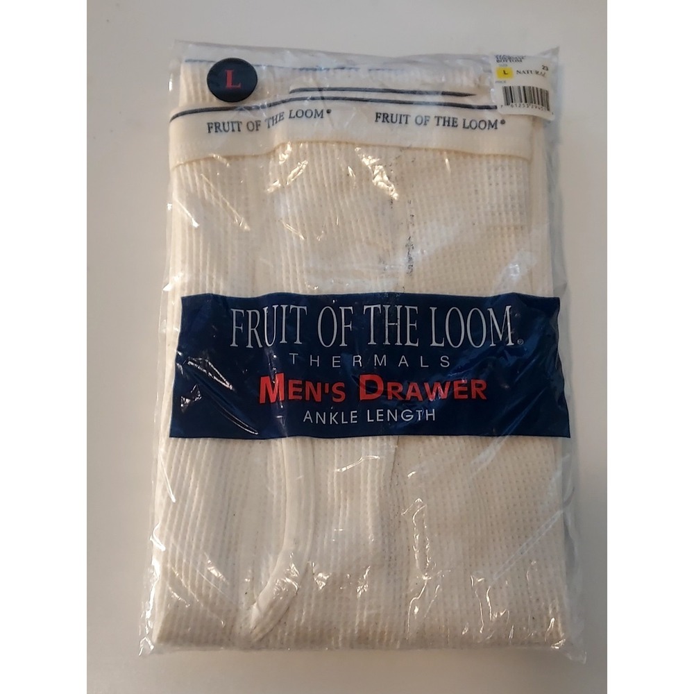 Vtg NOS 1998 Fruit Of The Loom Thermal Underwear Drawer Pants Mens L 38-40 - Picture 1 of 2